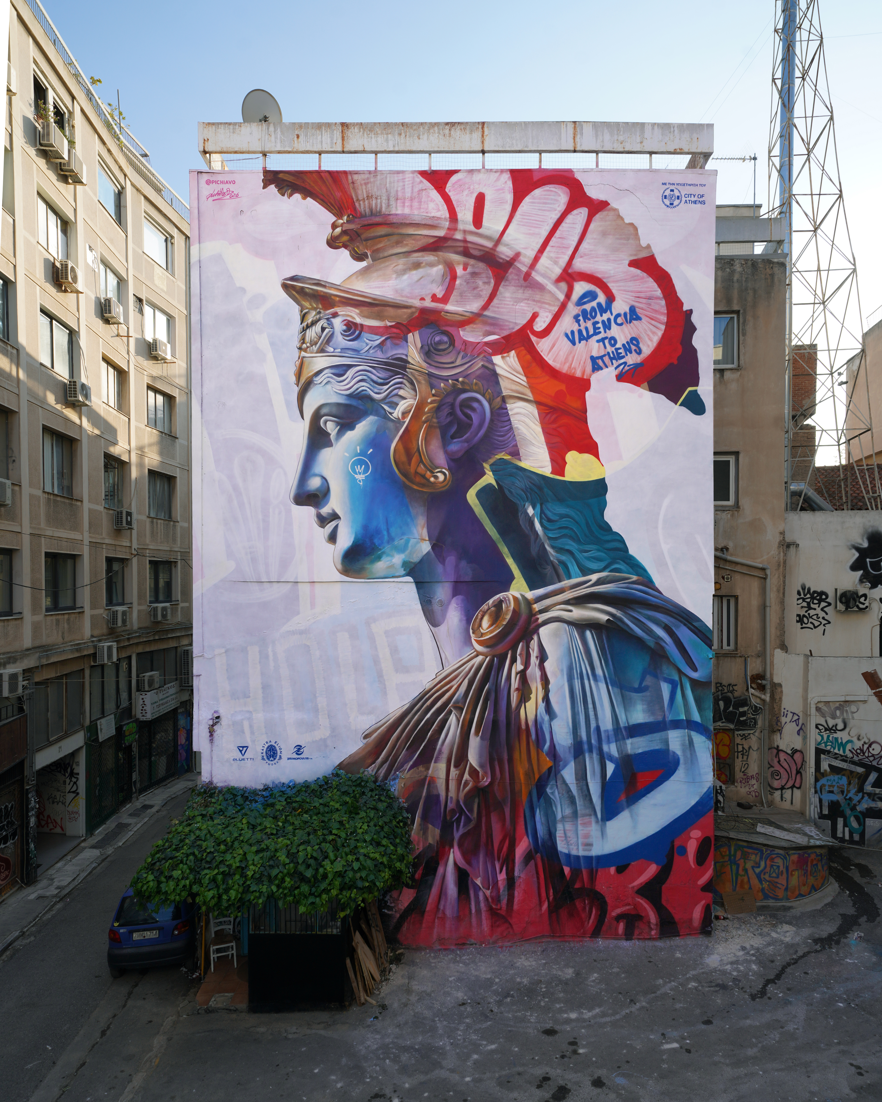 Art| PichiAvo’s Unveils Thier First Mural in Greece Titled “An Offering To Athens”